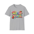 Teacher Vibes T-Shirt — Bow, Apple & Flowers