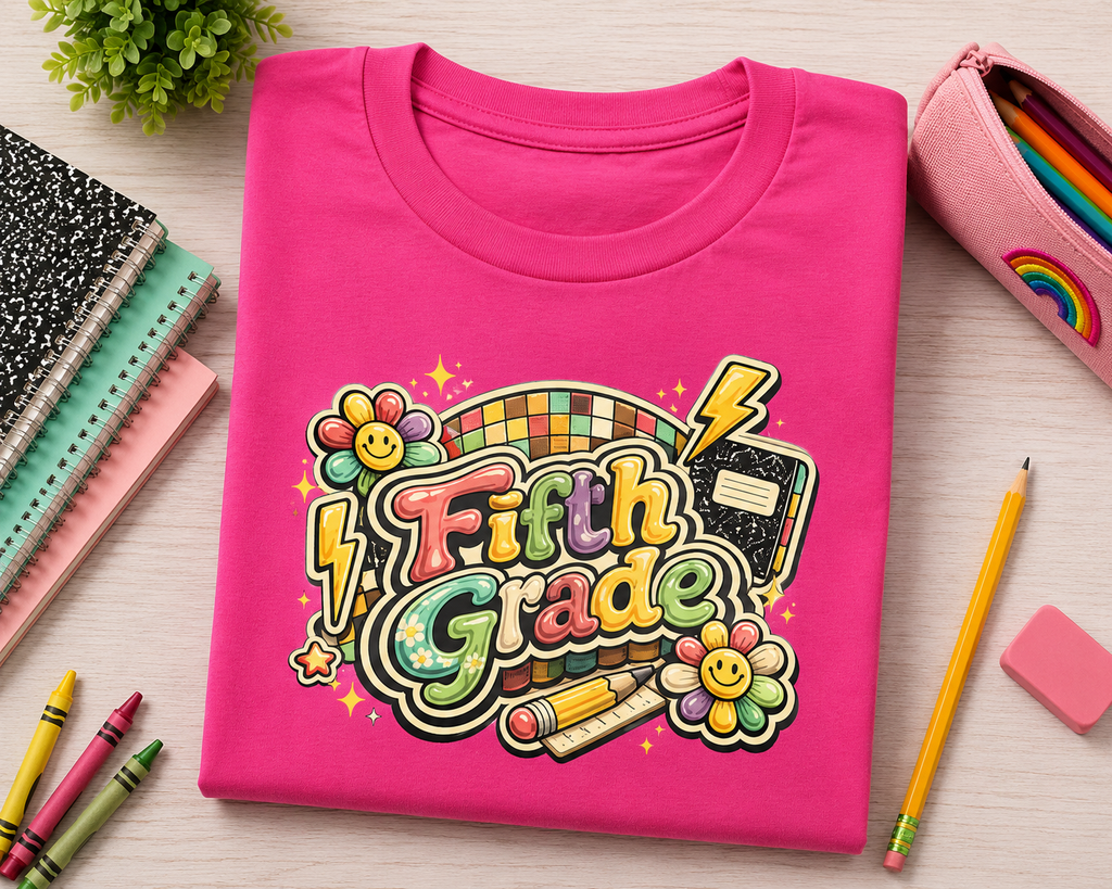 Fifth Grade Rainbow kids Tee