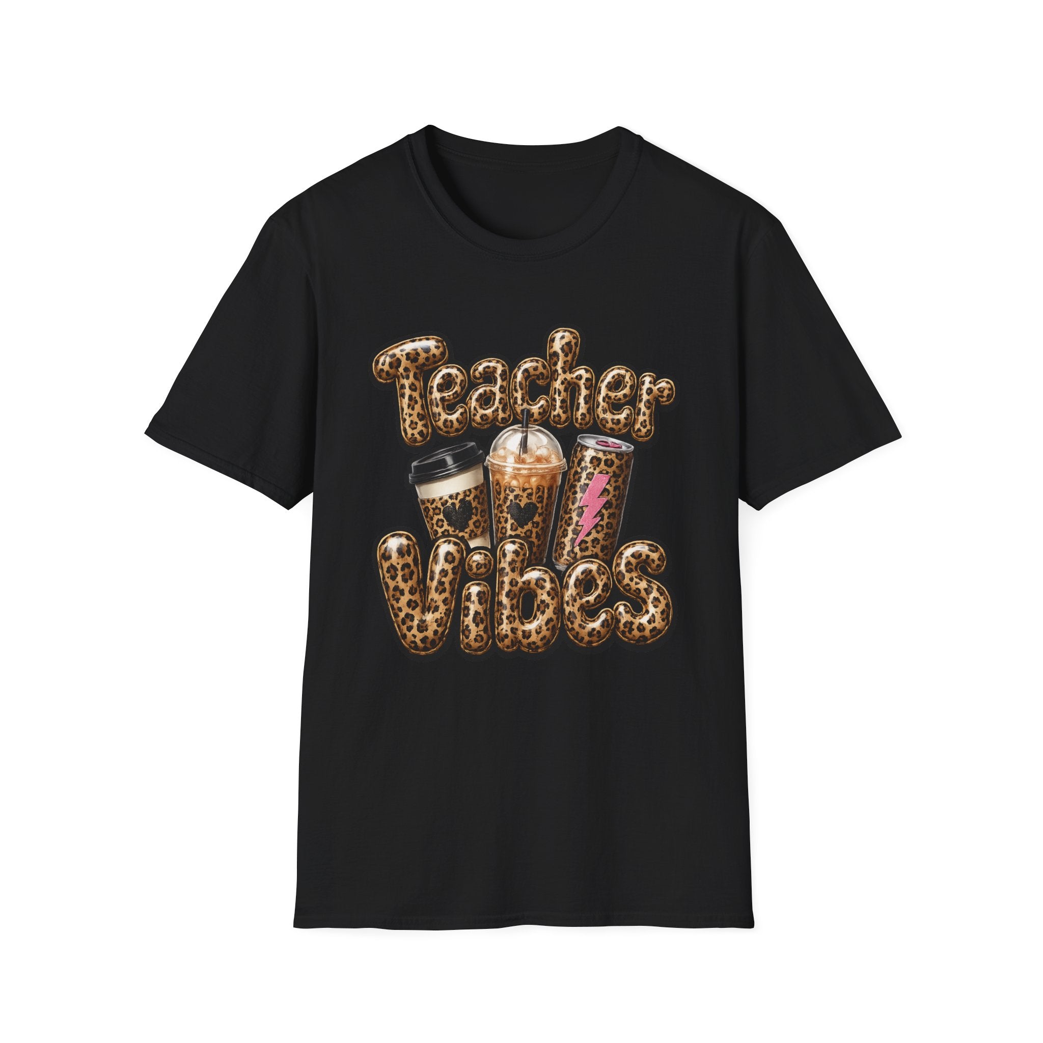 Teacher Vibes Leopard Coffee T-Shirt