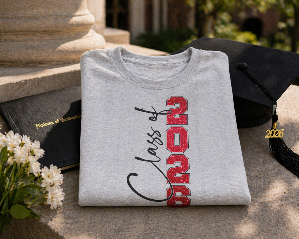 2026 Vertical Red Grad Tee