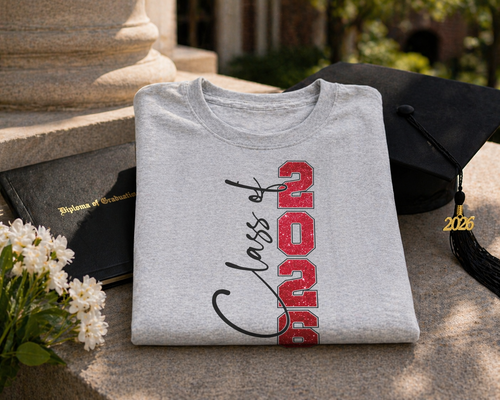 2026 Vertical Red Grad Tee
