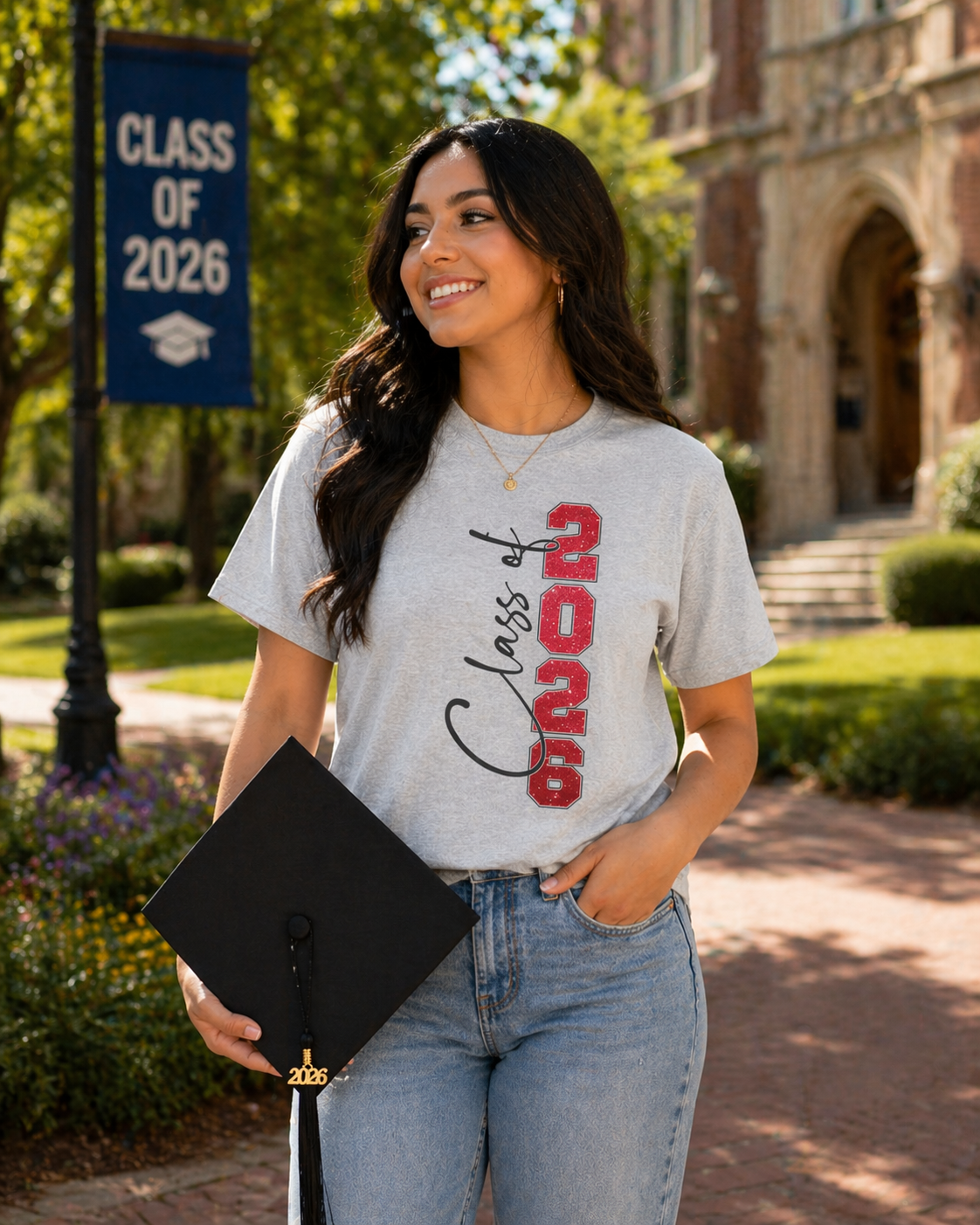 2026 Vertical Red Grad Tee