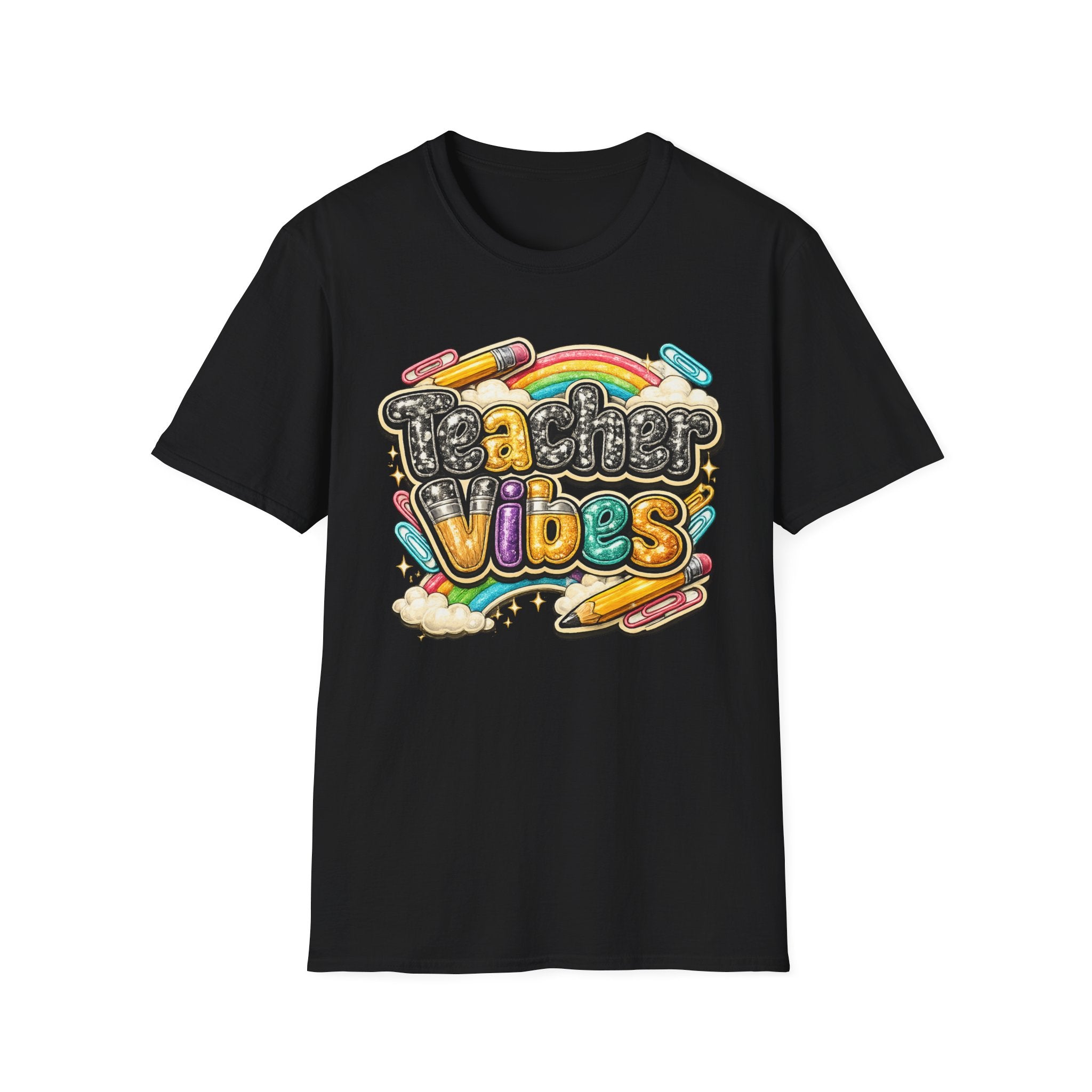 Teacher Vibes T-Shirt — Colorful Rainbow