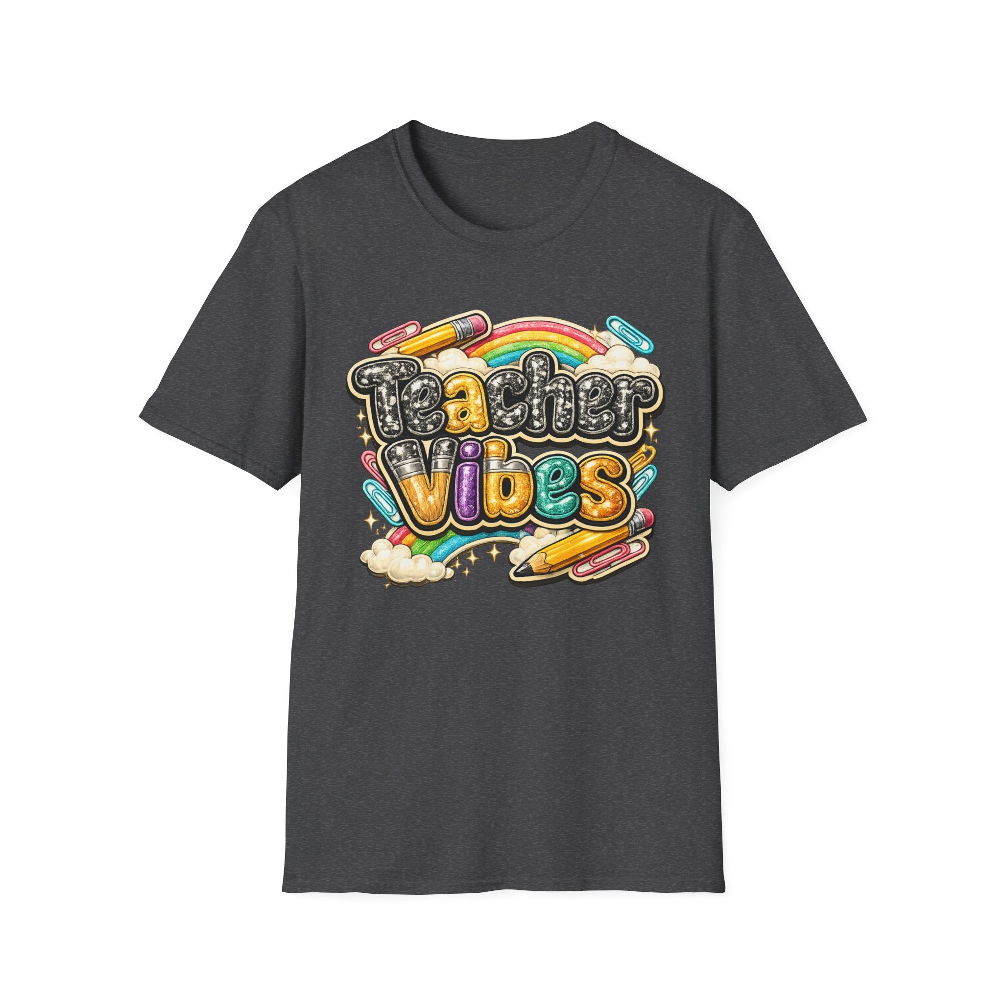 Teacher Vibes T-Shirt — Colorful Rainbow