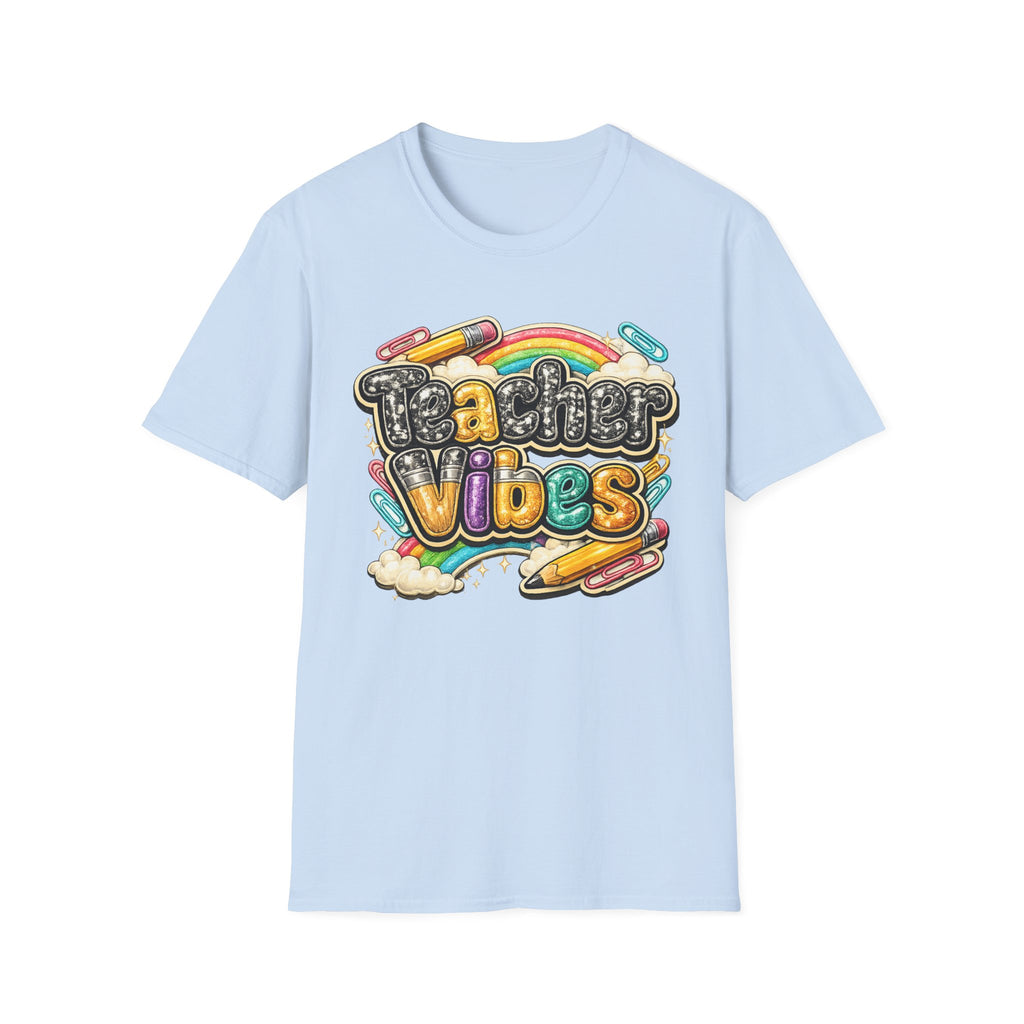 Teacher Vibes T-Shirt — Colorful Rainbow