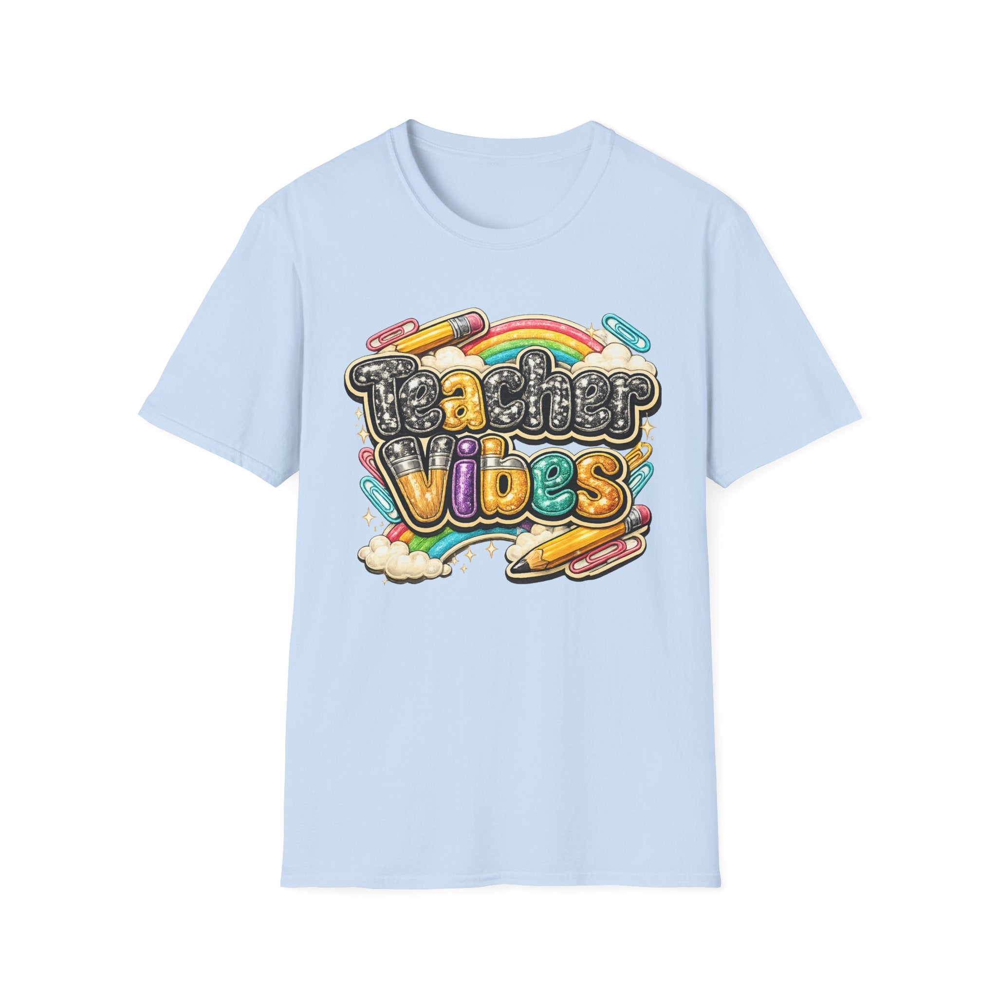 Teacher Vibes T-Shirt — Colorful Rainbow