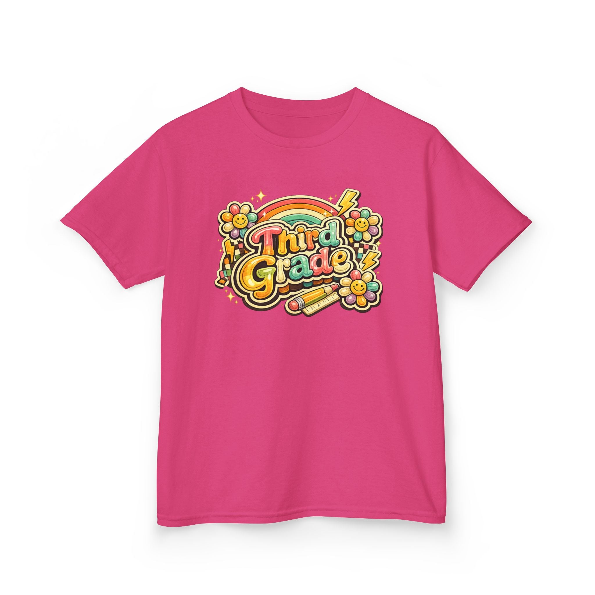 Third Grade Rainbow Kids Tee