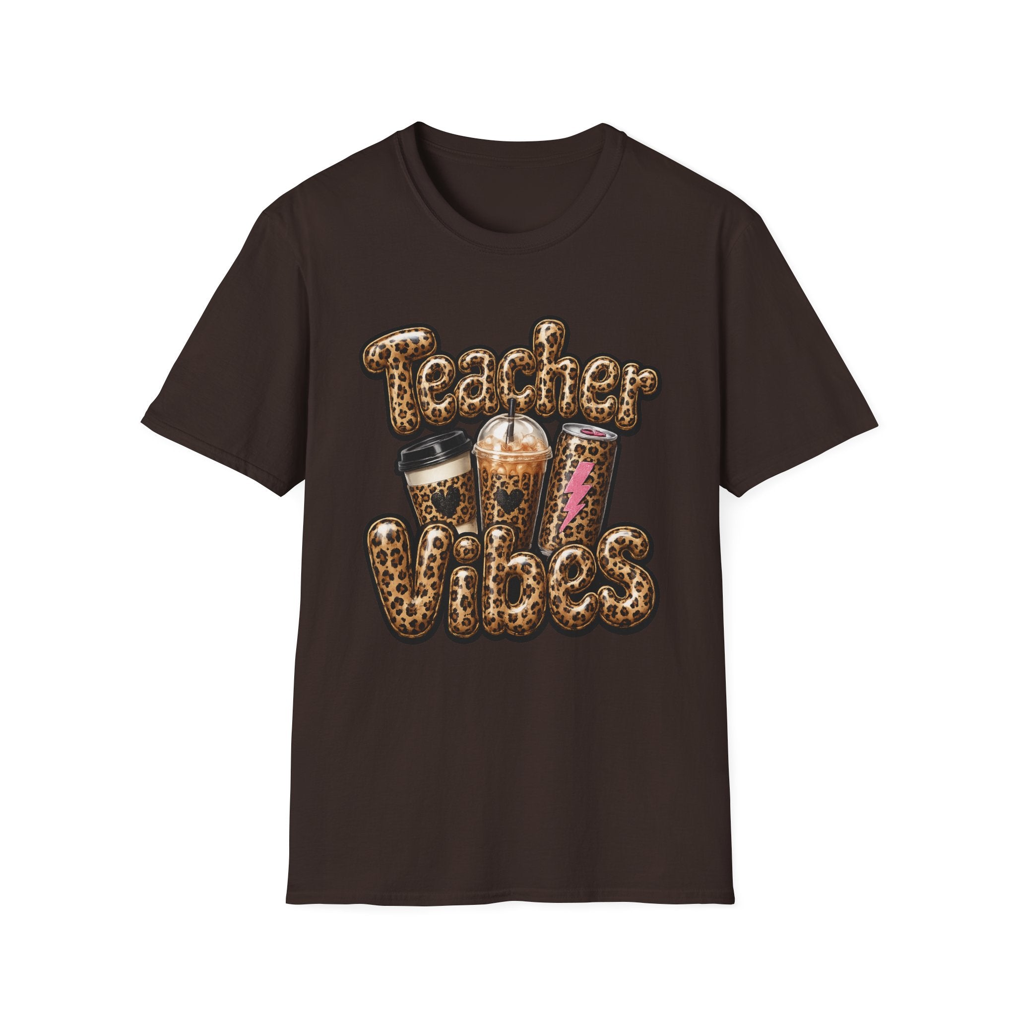 Teacher Vibes Leopard Coffee T-Shirt