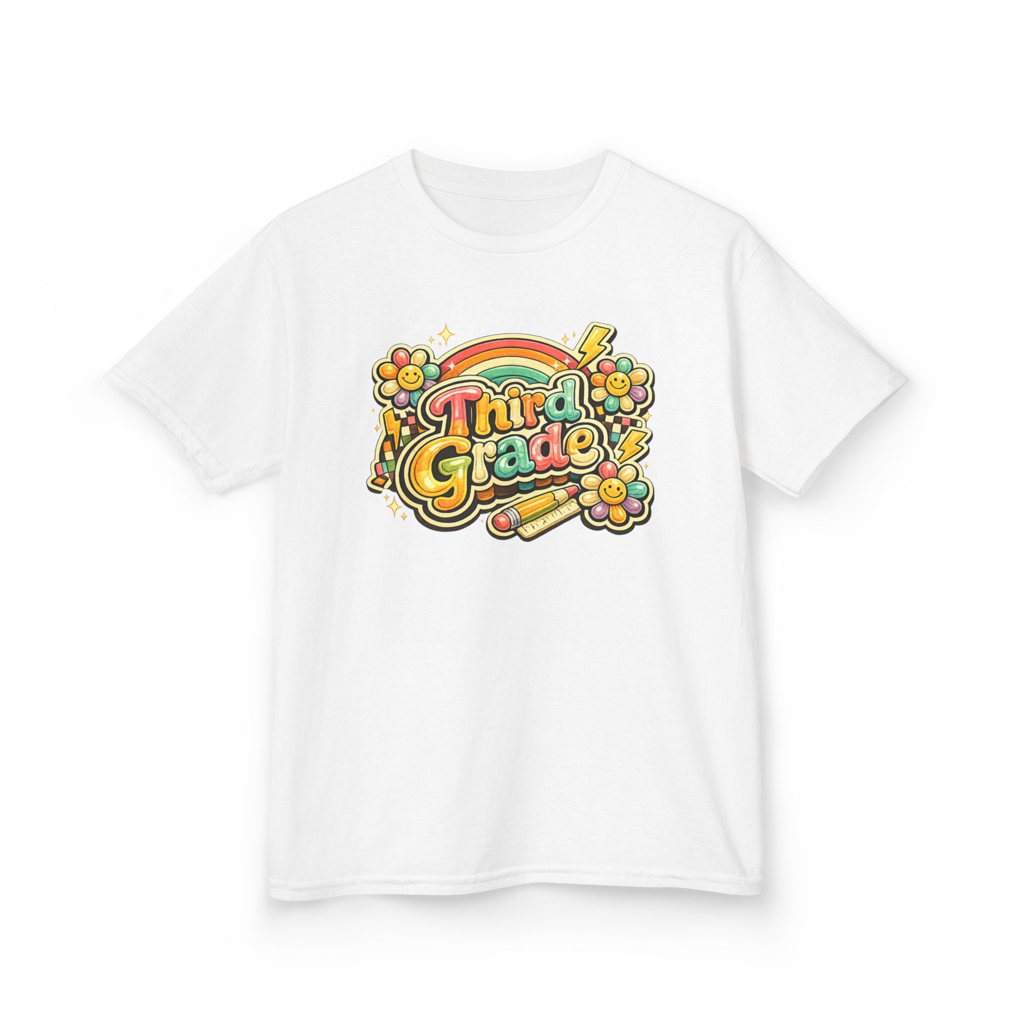 Third Grade Rainbow Kids Tee