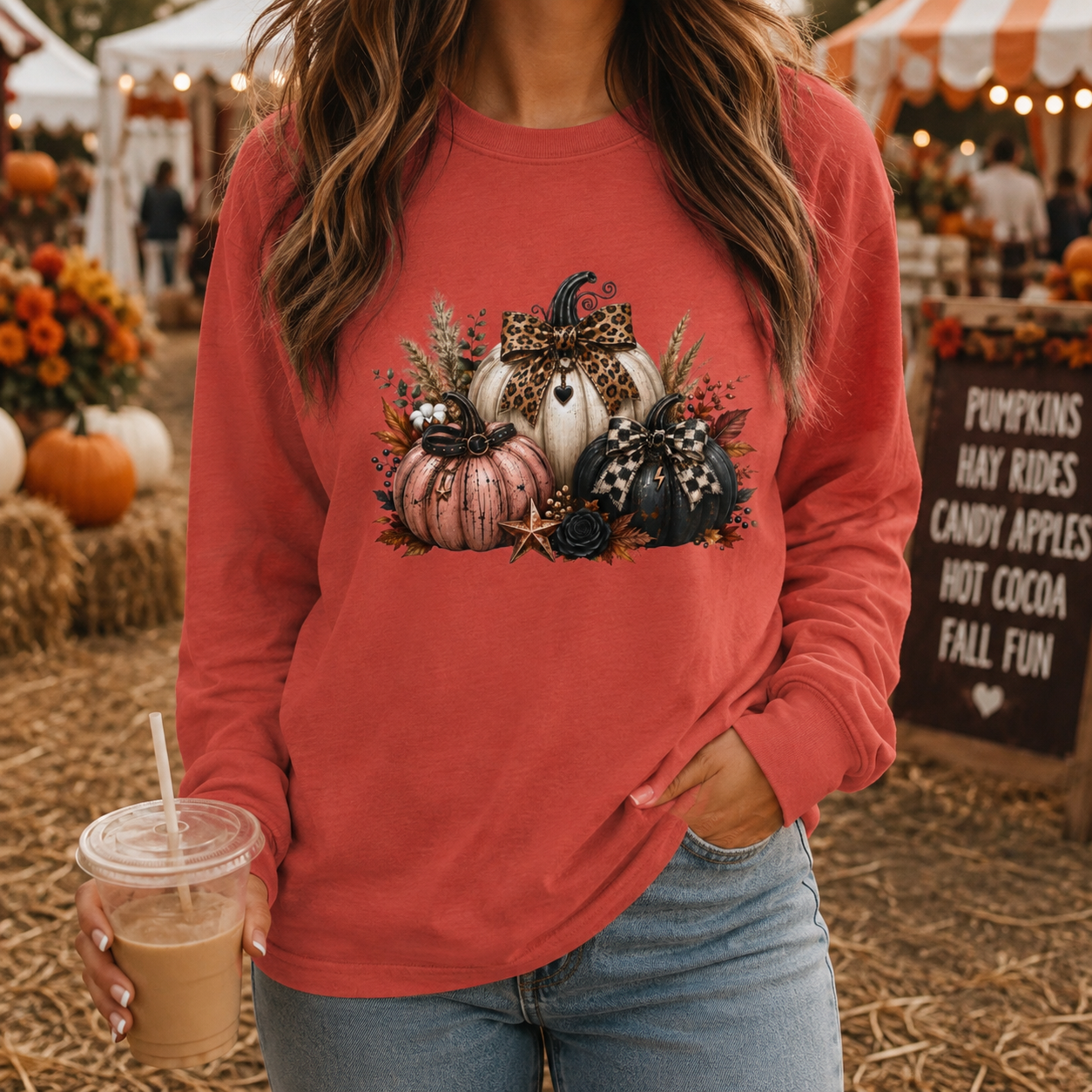 Halloween Pumpkins Long Sleeve Tee