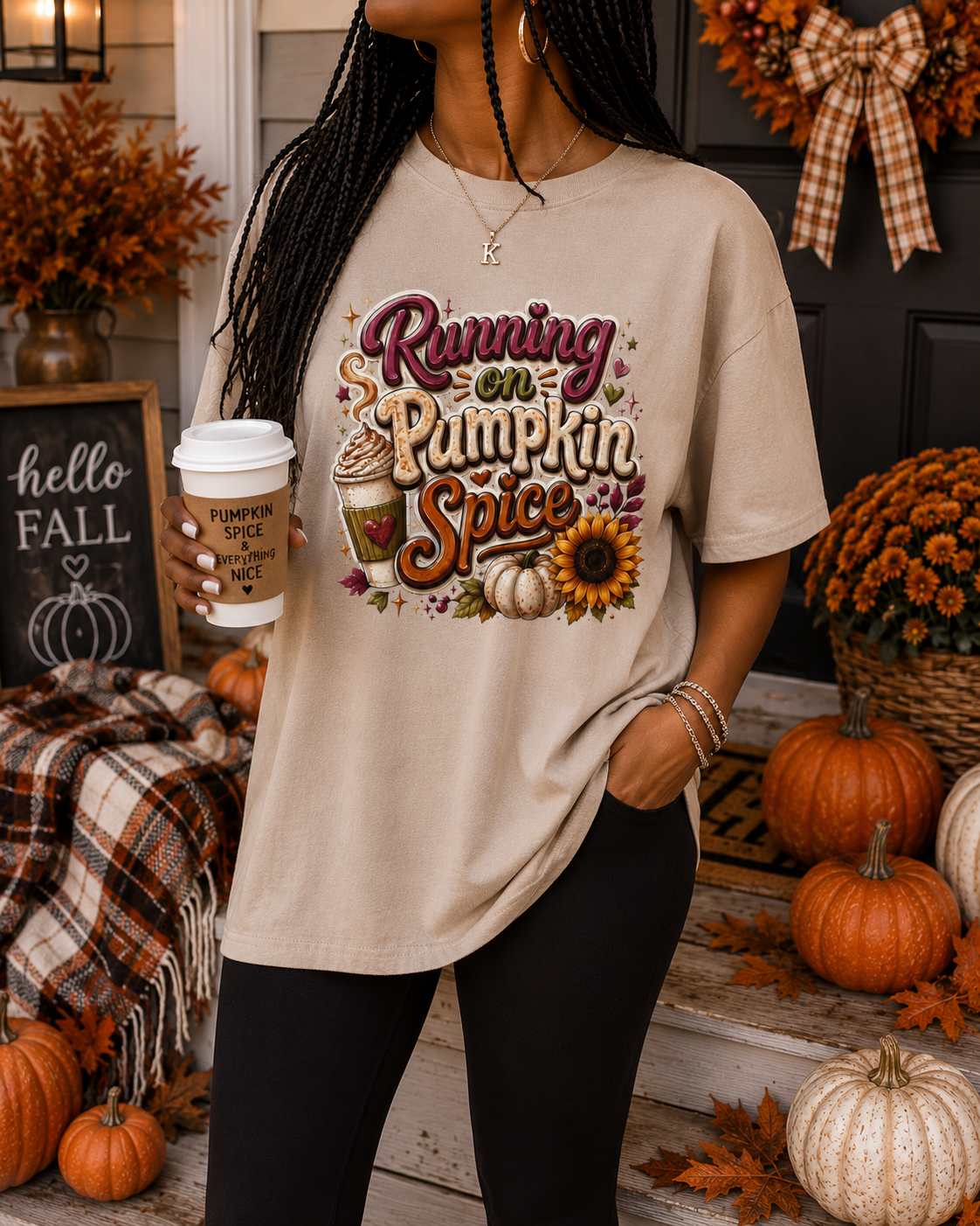 Running on pumpkin spice t shirt