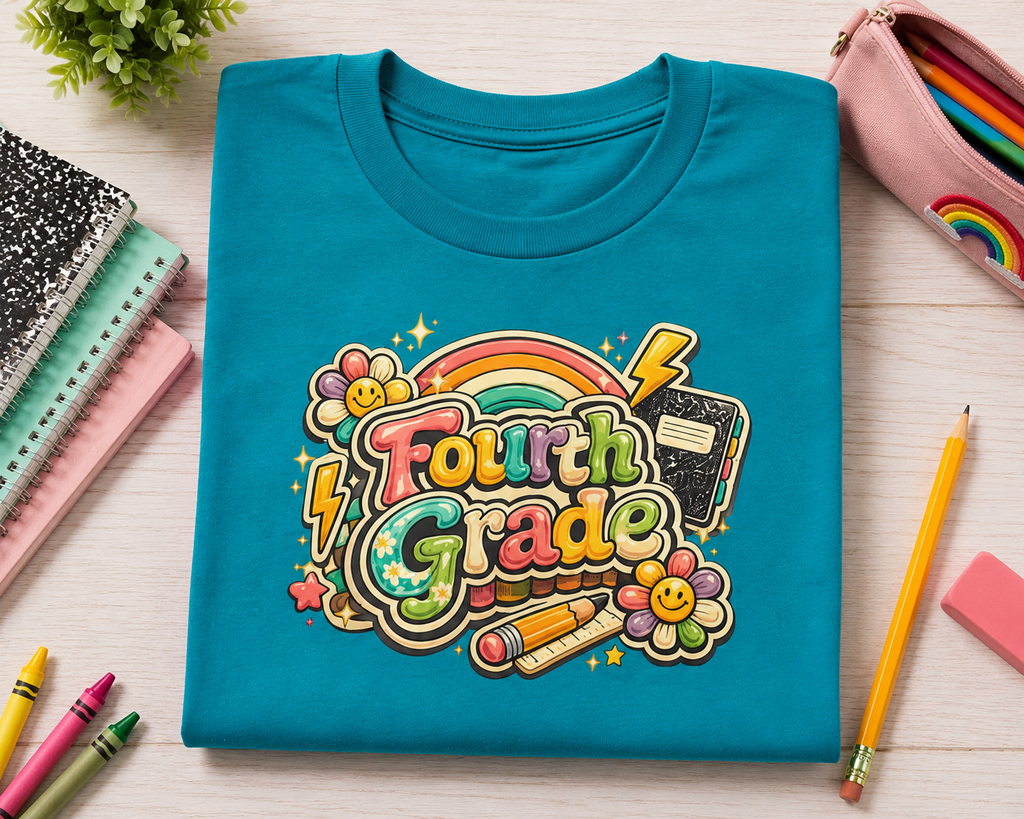 Fourth Grade Rainbow Kids Tee