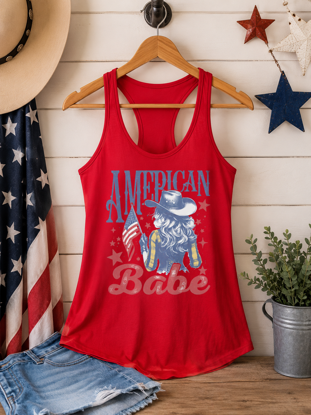 American Babe Graphic Tee | Patriotic Cowgirl Shirt | Fourth of July T-Shirt