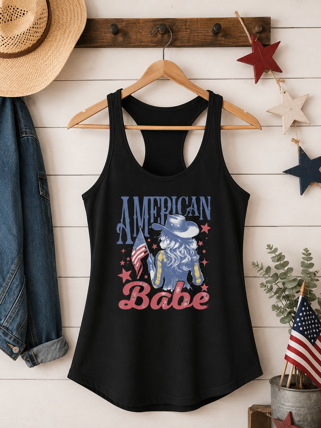American Babe Graphic Tee | Patriotic Cowgirl Shirt | Fourth of July T-Shirt