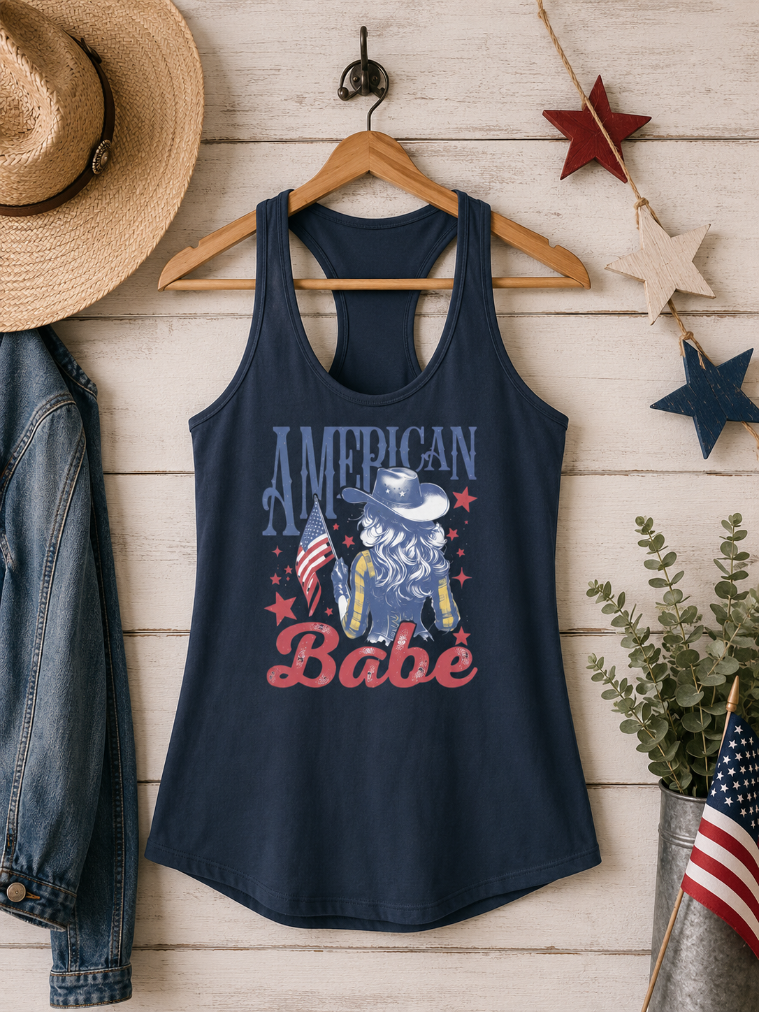 American Babe Graphic Tee | Patriotic Cowgirl Shirt | Fourth of July T-Shirt