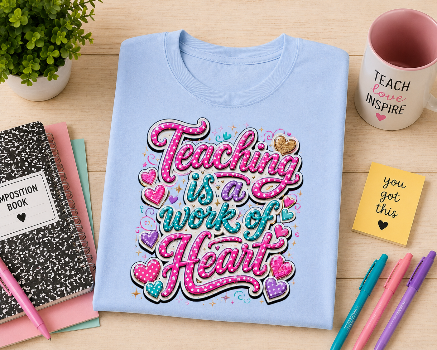 Teaching Is a Work of Heart T-Shirt