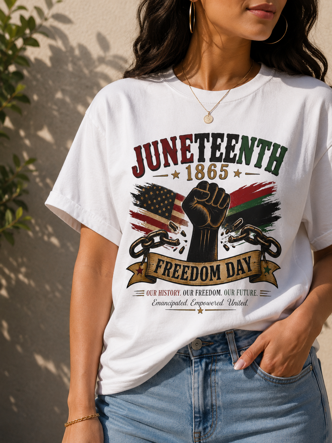 Juneteenth 1865 Freedom Day T-Shirt | Broken Chains Patriotic Tee