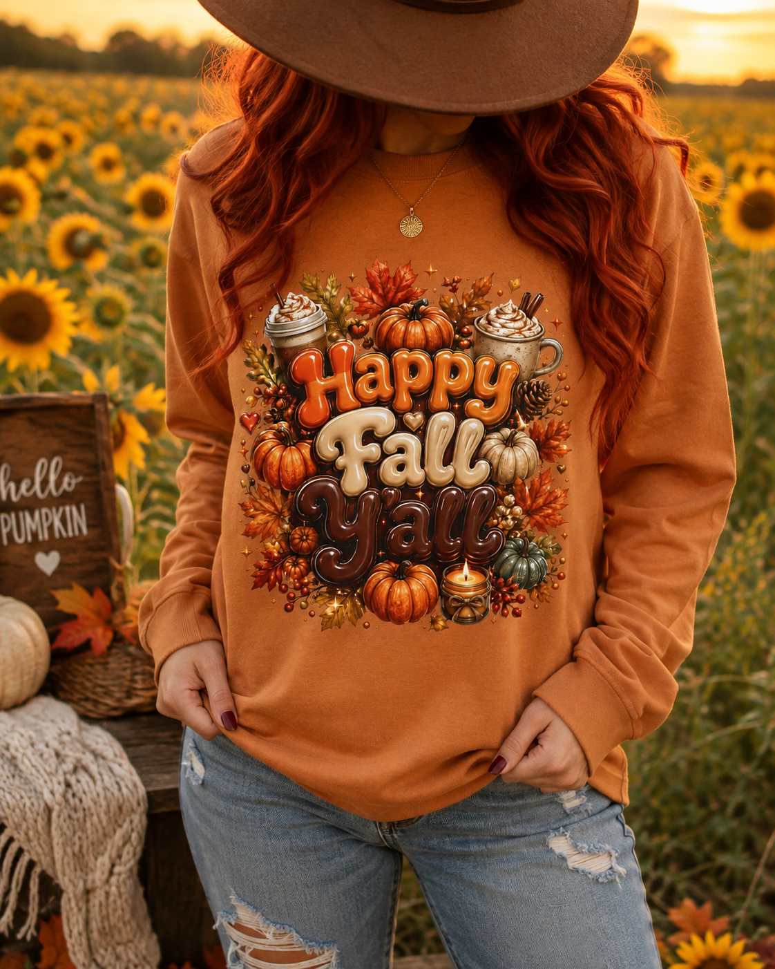 Happy Fall Y’all Long Sleeve Tee