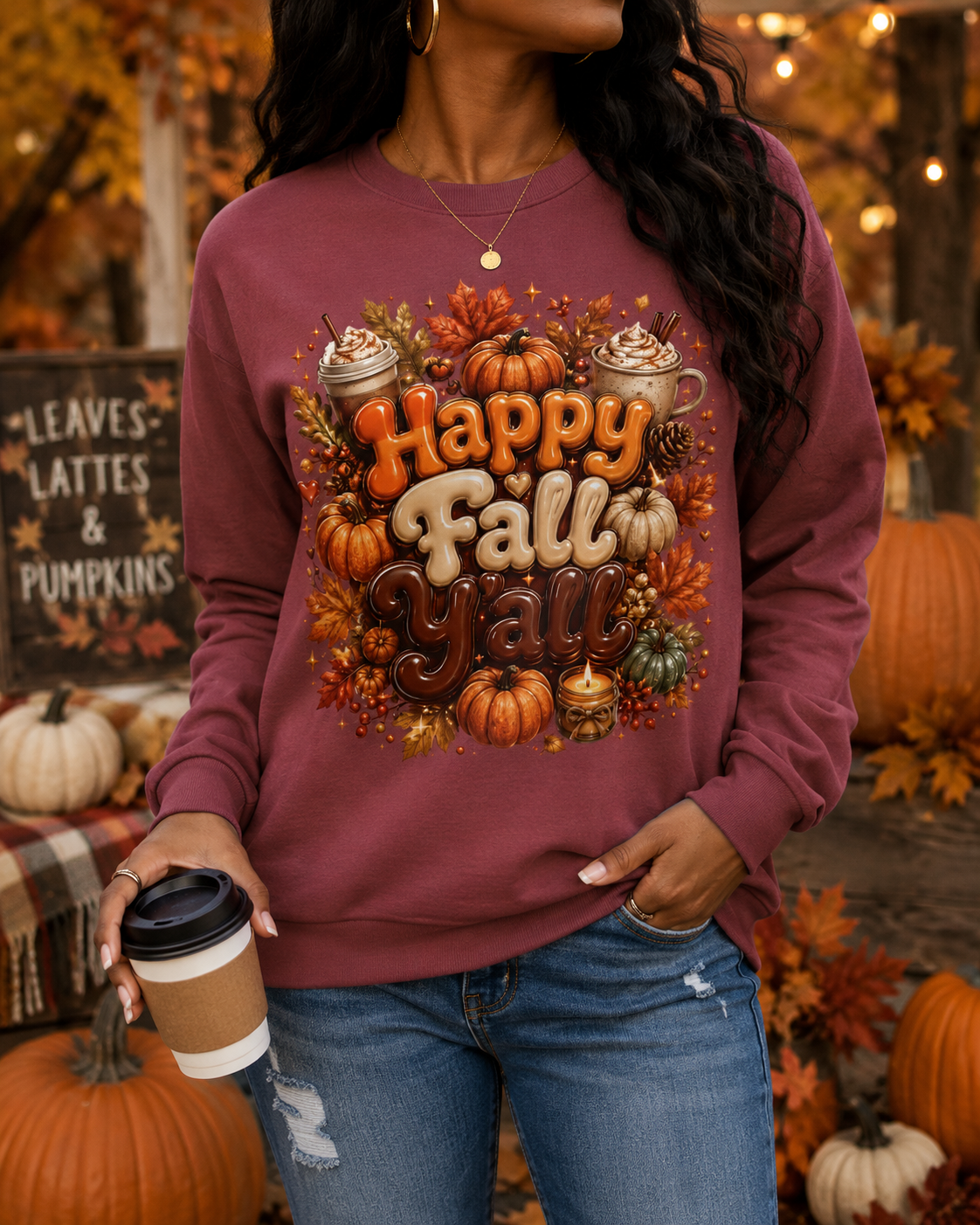 Happy Fall Y’all Long Sleeve Tee